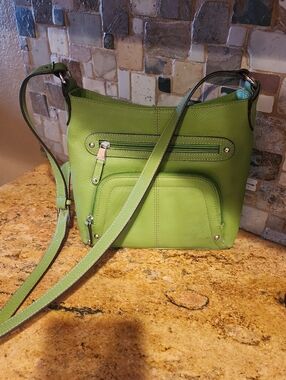 Tignanello Lime Green Crossbody Shoulder Bag - Lightweight Everyday Style